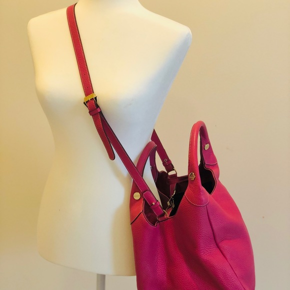 Bruno Magli Pink Fuchsia Leather Bag - Picture 5 of 12